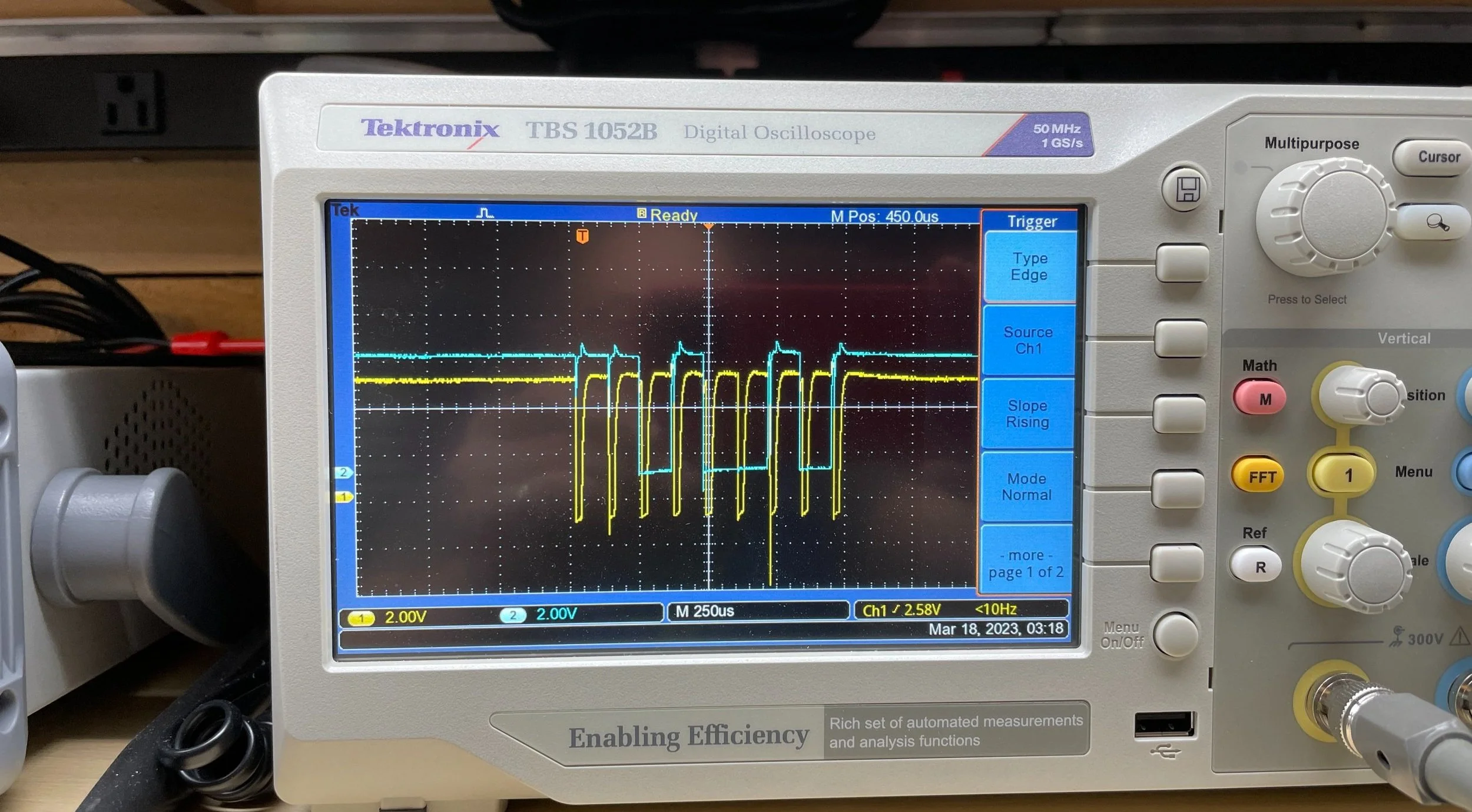 Oscilloscope traces