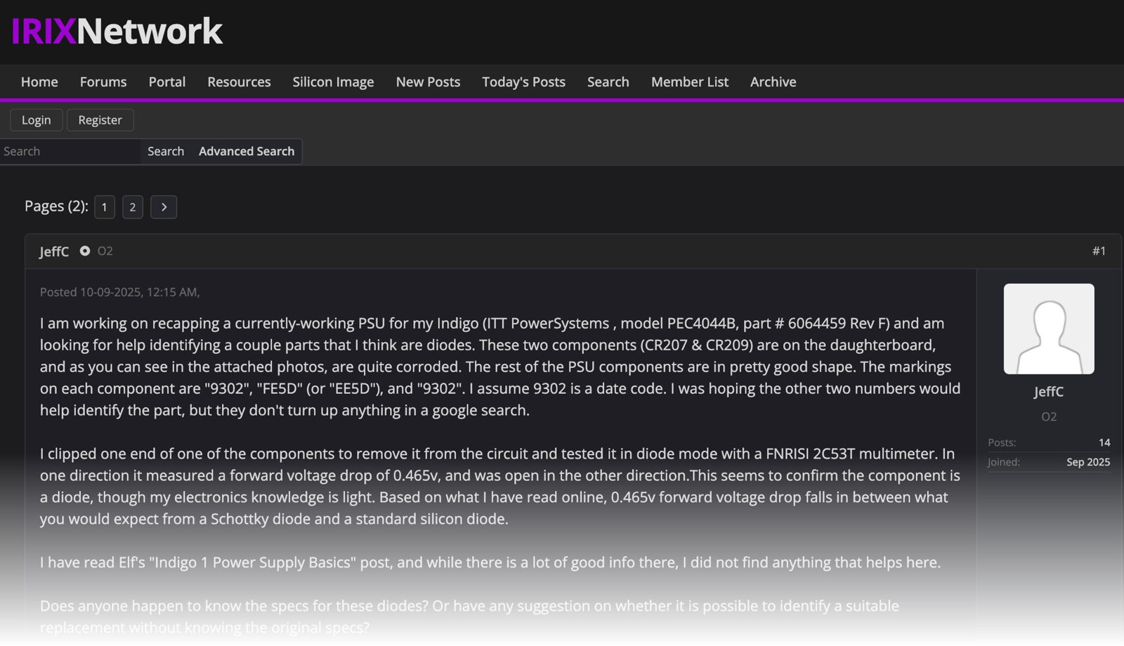 JeffC&rsquo;s opening post in the PEC4044B recap thread on IRIXnet