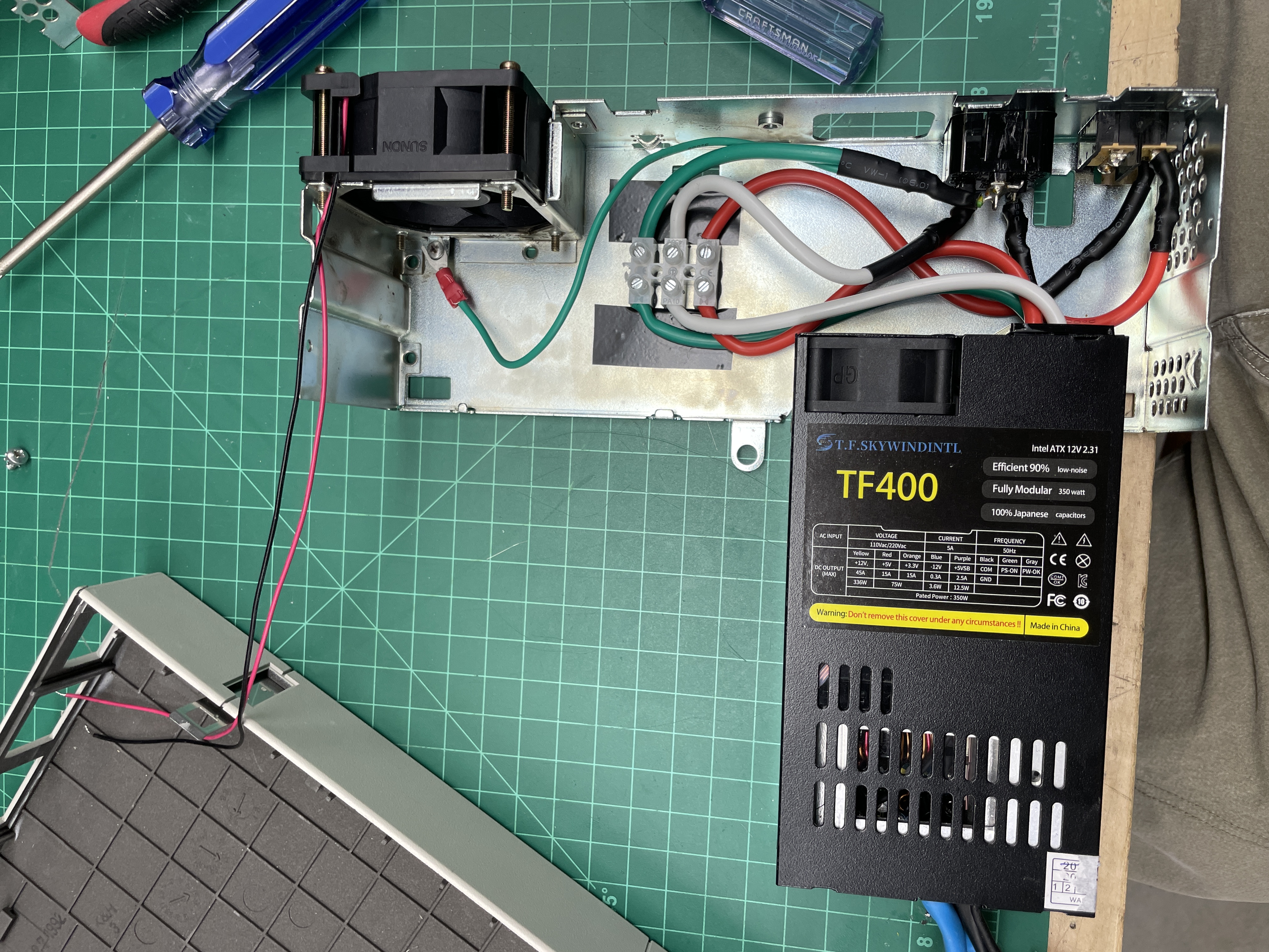 TF400 power supply mounted in the IPX chassis