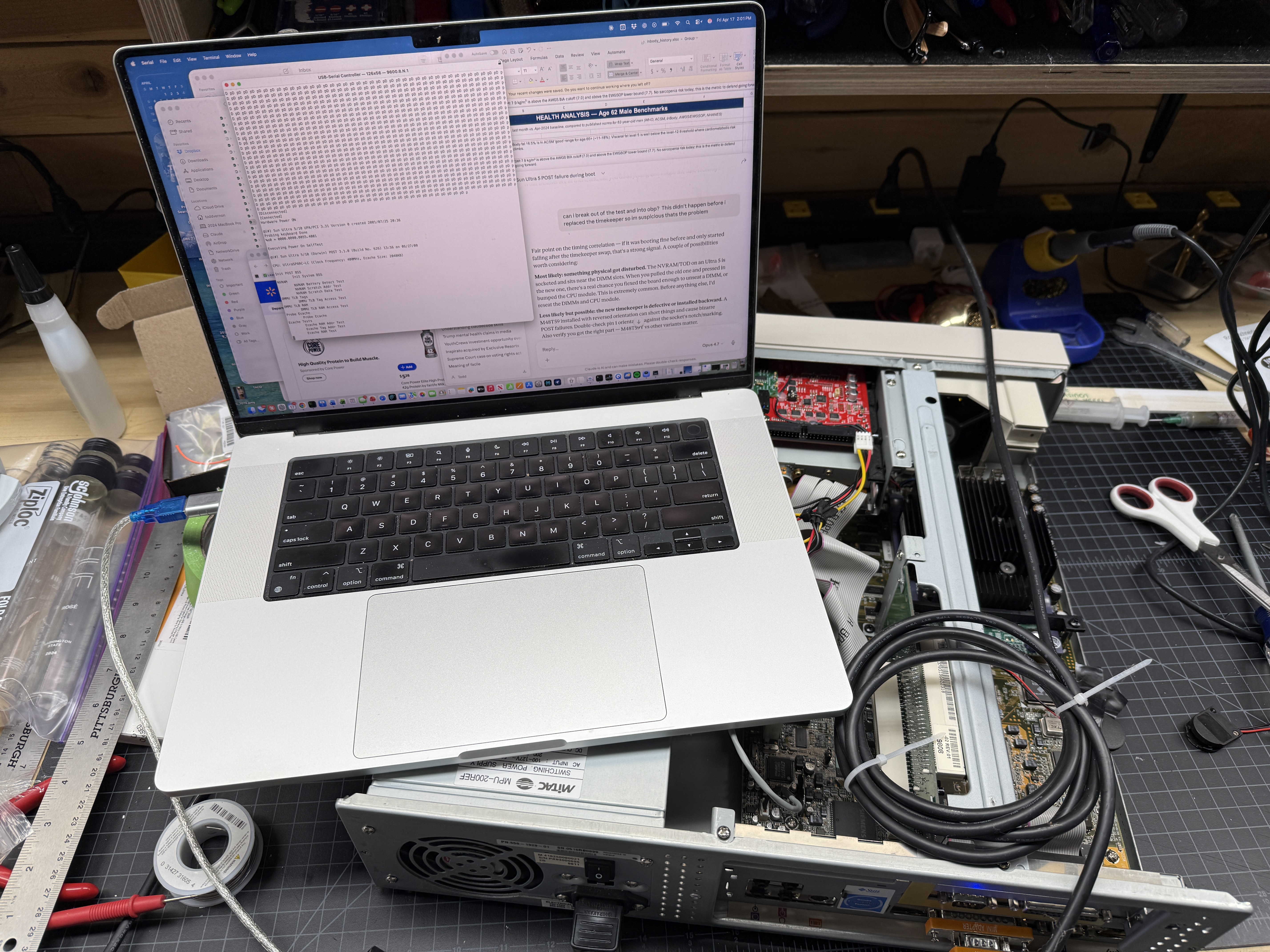 Ultra 5 open on the workbench