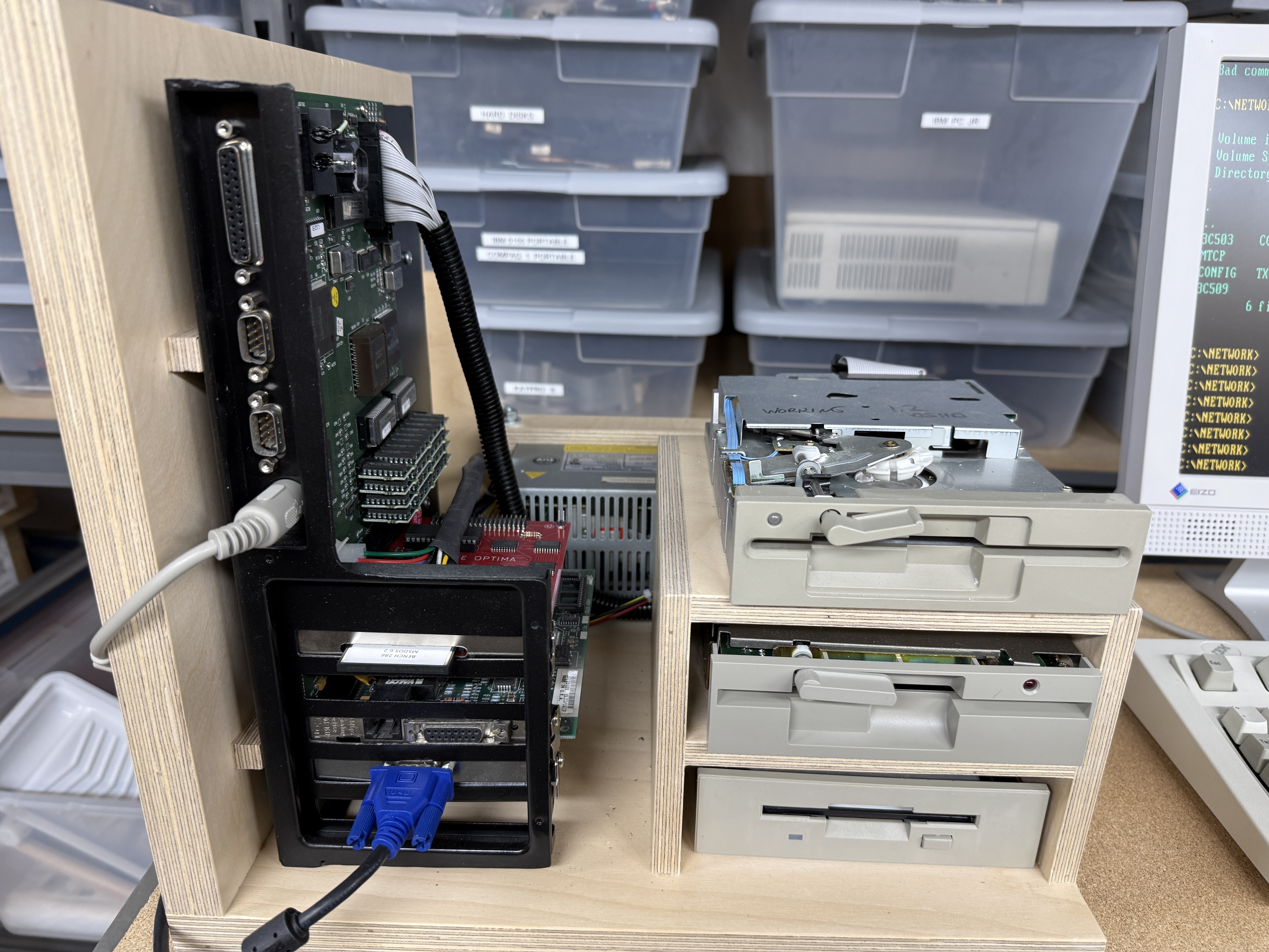 Rear of the mount with ISA riser and I/O connectors